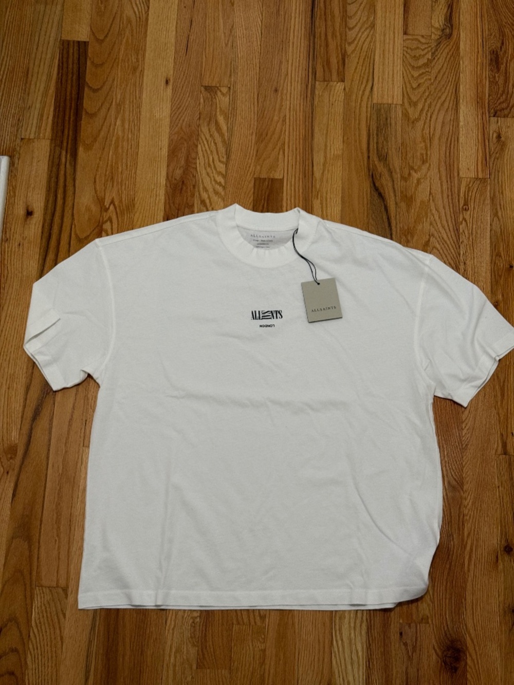 AllSaints Burman Oversized Logo T-Shirt White XL NWT All Saints New with Tags